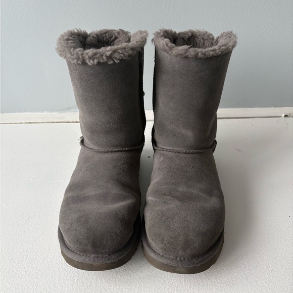 UGG Gray Velvet Bailey Bow Boots - Picture 2 of 5